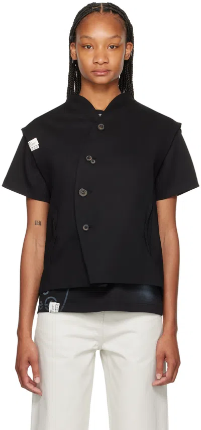 Shop Ader Error Black Flag Vest In Noir