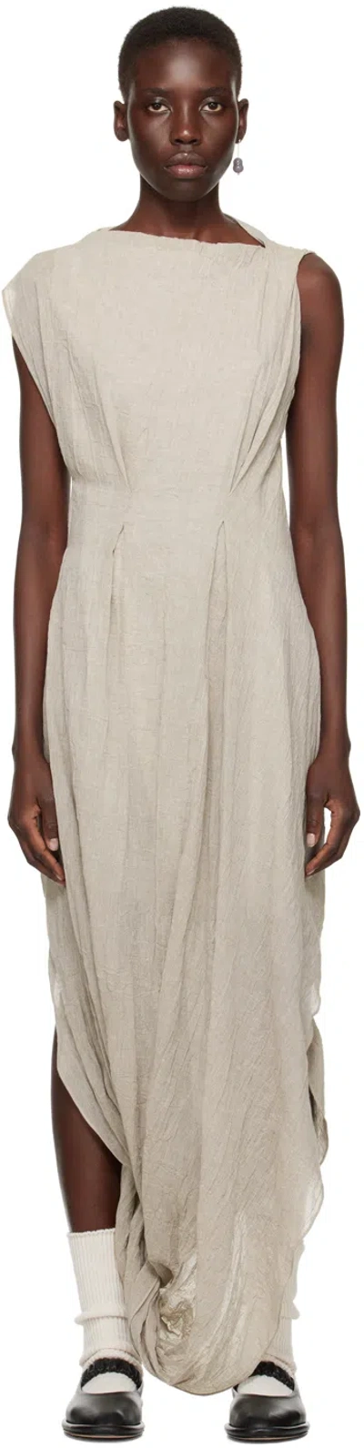 Shop Lauren Manoogian Taupe Twist Maxi Dress In A05 Ash