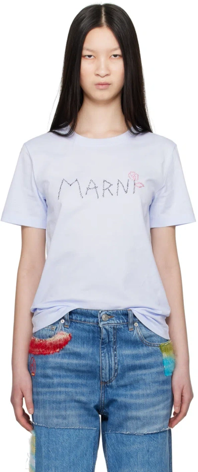 Shop Marni Blue Mending T-shirt In 00b21 Light Blue