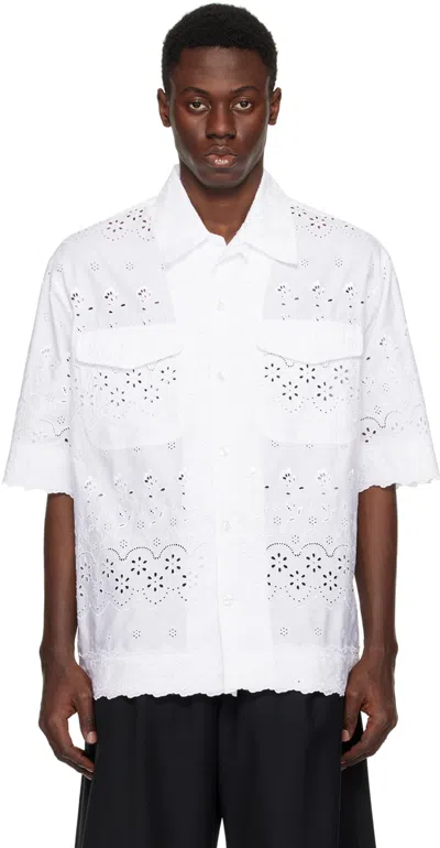 Shop Simone Rocha White Relaxed Shirt In White/white