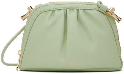 Shop Apc Green Ninon Small Drawstring Bag In Kac Almond Green