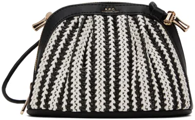 Shop Apc Black & White Ninon Small Drawstring Bag In Lzz Black