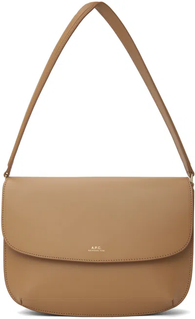 Shop Apc Tan Sarah Shoulder Bag In Cas Dulce
