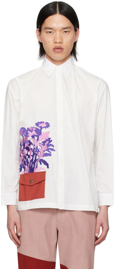 Shop Kidsuper White Flower Pot Shirt