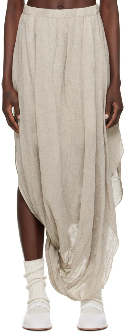 Shop Lauren Manoogian Taupe Twist Maxi Skirt In A05 Ash