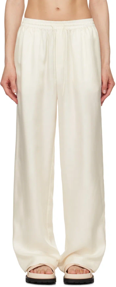 Shop Rohe Off-white Wide-leg Trousers In 139 Cream