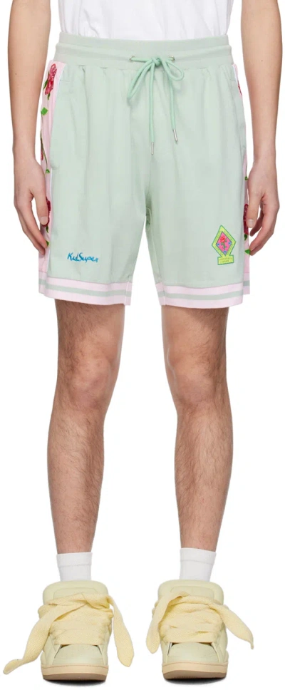 Shop Kidsuper Pink & Green Brooklyn Botanics Shorts