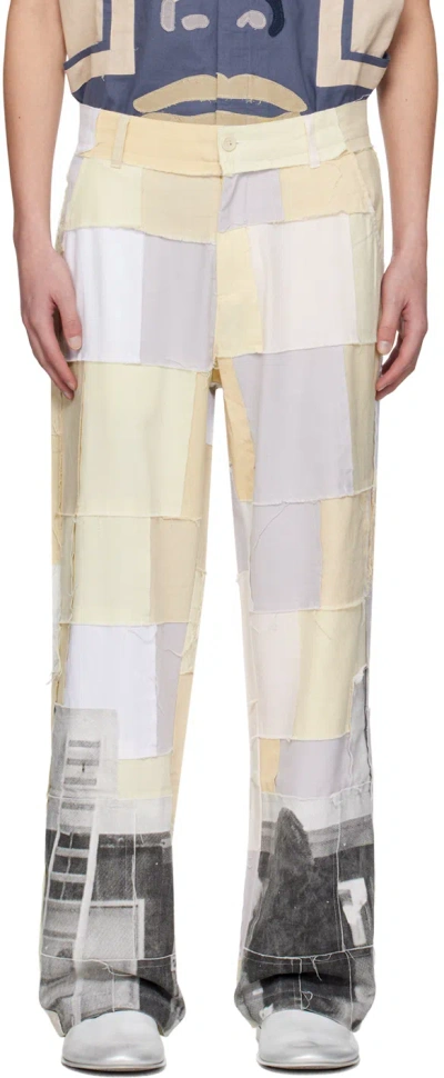 Shop Kidsuper Beige Patchwork Trousers In Natural