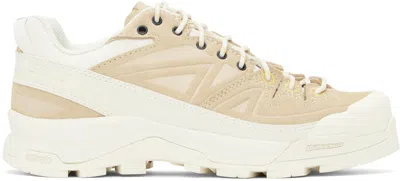 Shop Salomon Off-white & Beige X-alp Leather Sneakers In Vanilla/almond Buff/