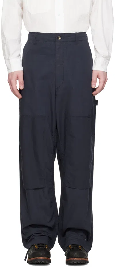 Shop Engineered Garments Navy Painter Trousers In Ct114 A - Dk.navy Co