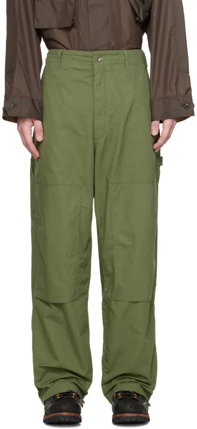 Shop Engineered Garments Khaki Painter Trousers In Ct010 C - Olive Cott