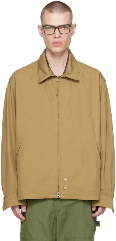 Shop Engineered Garments Beige Claighton Jacket In Bs001 Khaki Nyco Twi