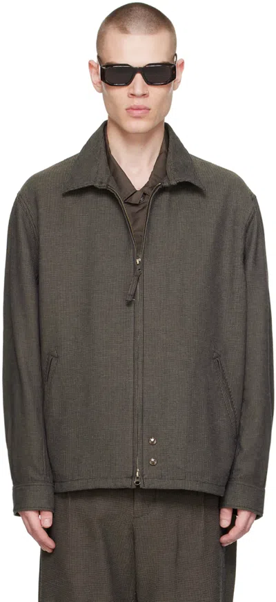 Shop Engineered Garments Brown Spread Collar Jacket In Co001 Dk.brown Cp Wa