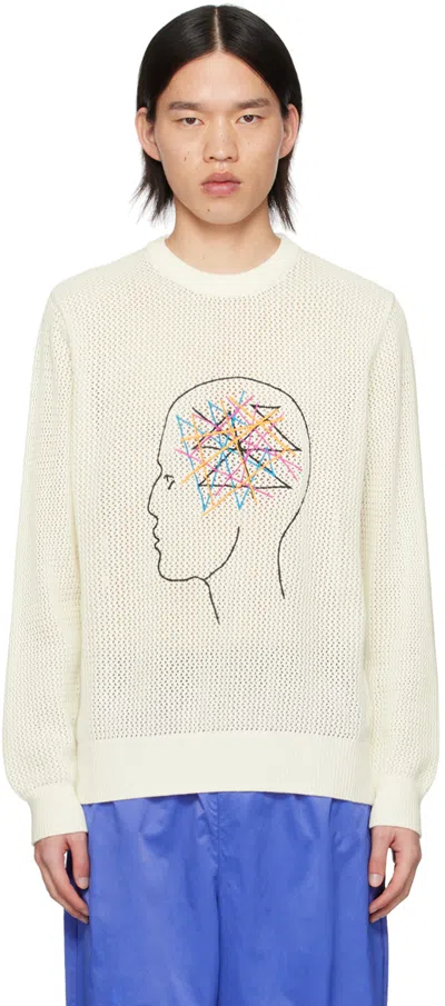 Shop Kidsuper White Thoughts In My Head Sweater In Bone