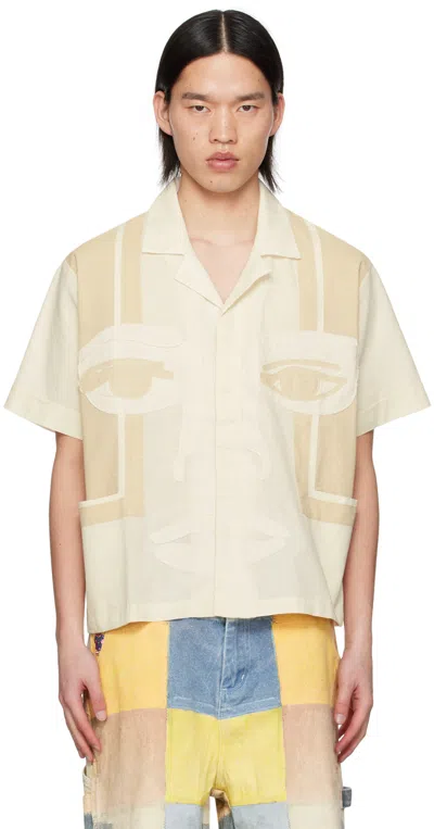 Shop Kidsuper Beige Face Shirt In Cream
