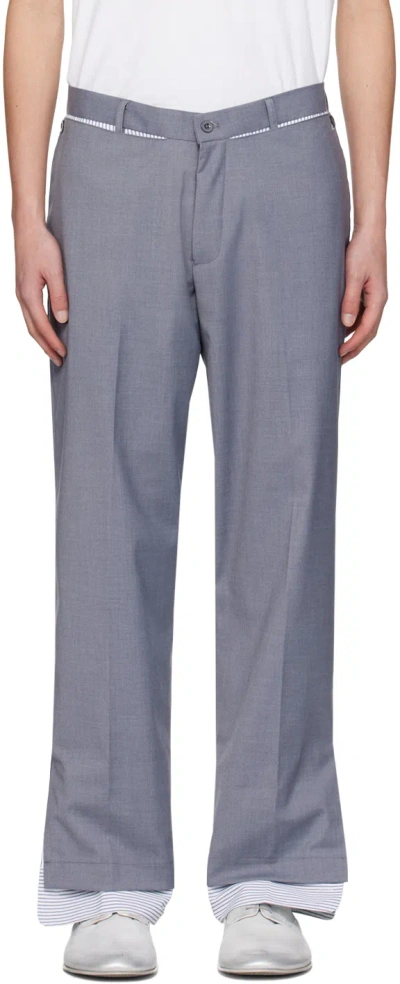 Shop Kidsuper Gray Cuff Trousers In Grey