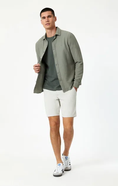 Shop Mavi Noah Shorts In Oyster Mushroom Luxe Twill In White