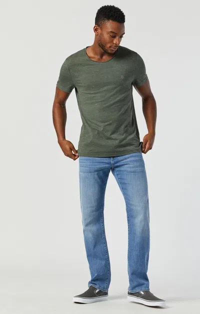 Shop Mavi Zach Straight Leg Jeans In Light Brushed Williamsburg In Light Blue