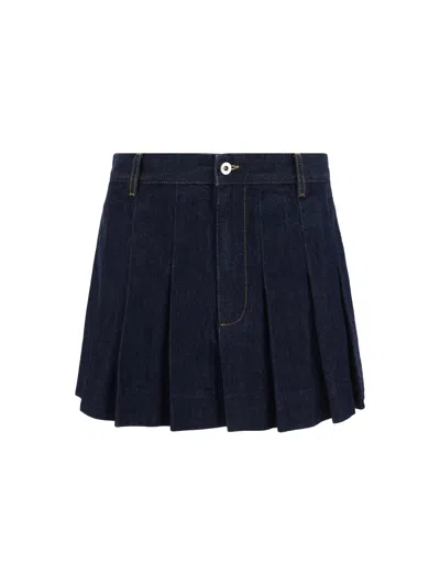 Shop Bottega Veneta Mini Skirt In Indigo
