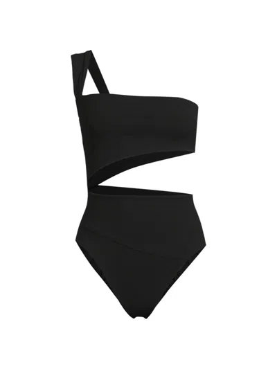 Shop Haight Women's Asymmetric Cut-out One-piece Swimsuit In Black