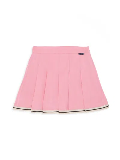 Shop Palm Angels Little Girl's & Girl's Track Pleated Skirt In Rose Quartz Black