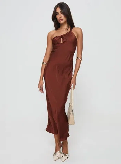 Shop Princess Polly Casimir One Shoulder Maxi Dress In Chocolate