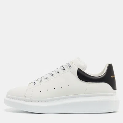 Pre-owned Alexander Mcqueen White/black Leather Larry Sneakers Size 41
