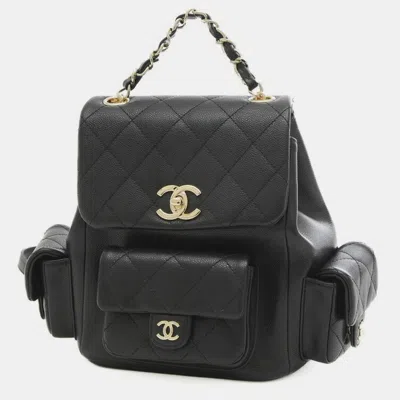 CHANEL Pre-owned Caviar Black Quilted Rucksack Backpack