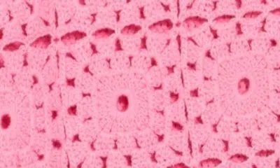 Shop Design History Granny Square Crochet Sweater Vest In Pink Crush