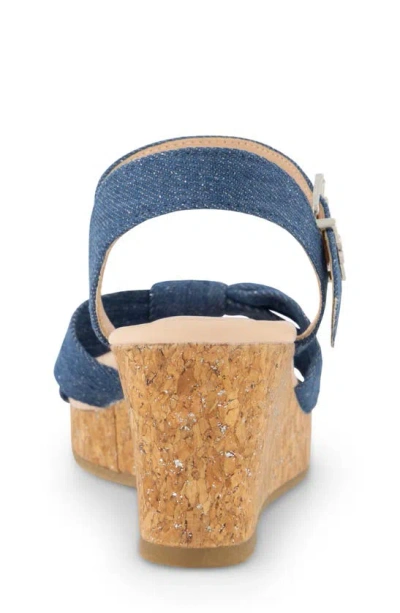 Jessica Simpson Little And Big Girls Asha Knot Sparkly Cork Wedge Sandals In Denim
