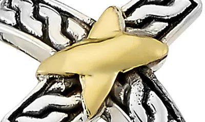 Samuel B. Sterling Silver & 18k Gold Cross Wrap Ring In Silver And Gold