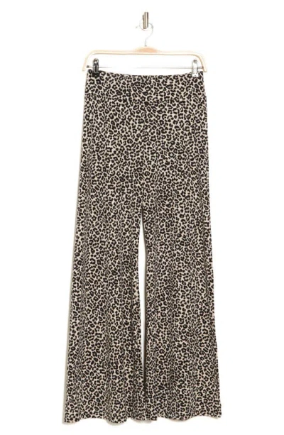 Shop Philosophy By Rpublic Clothing Leopard Print Wide Leg Pants In Dune Cheetah