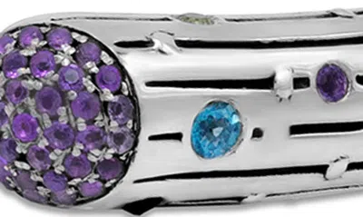 Samuel B. Multi Stone Scattered Bangle Bracelet In Silver Multi
