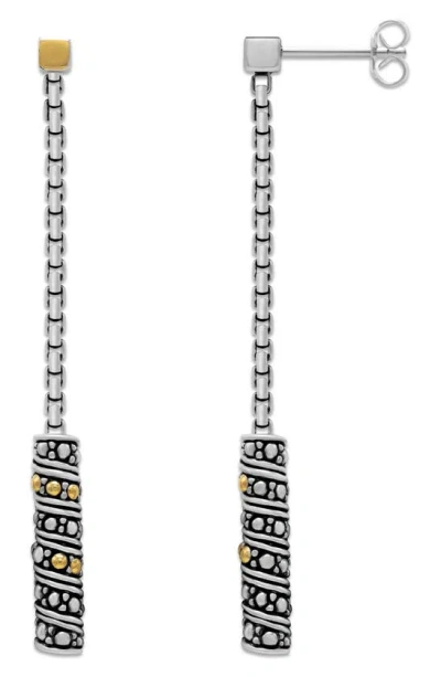 Shop Samuel B. Bar Chain Drop Earrings In Silver And Gold