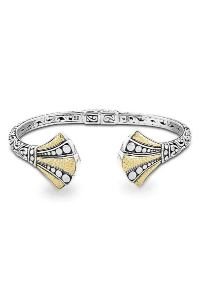 Samuel B. Fan Dot Design Bangle Bracelet In Silver And Gold