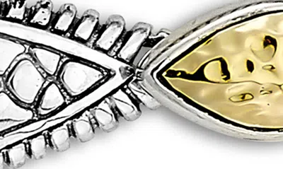 Samuel B. Scale Design Tear Drop Earrings In Silver And Gold