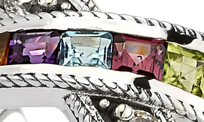 Samuel B. Sterling Silver Semiprecious Stone Crossover Band Ring In Multi
