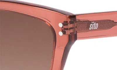 Shop Sito Shades Break Of Dawn 54mm Gradient Rectangle Sunglasses In Desert Flower Rose Grad Polar