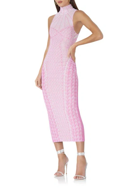 Shop Afrm Serenity Sleeveless Turtleneck Midi Dress In Pink Rope
