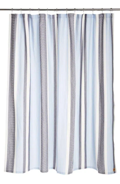Shop Ugg Ava Stripe Shower Curtain In Noble Blue