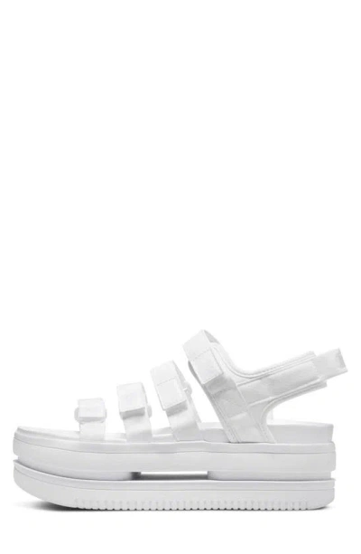 Shop Nike Icon Classic Platform Sandal In White/ Pure Platinum/ White