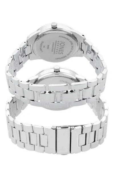 Shop I Touch Two-piece Diamond Accent Bracelet Watch His & Hers Set In Silver