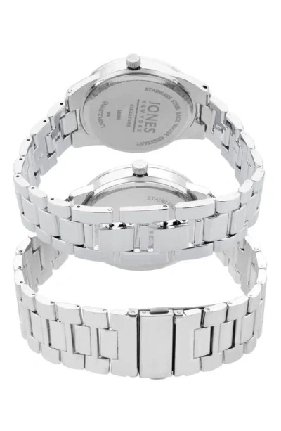 I Touch Jones New York Two-piece Diamond Accent Bracelet Watch His & Hers Set In Silver