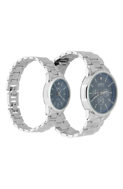 I Touch Jones New York Two-piece Diamond Accent Bracelet Watch His & Hers Set In Silver