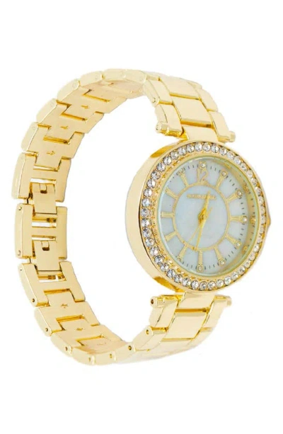 Shop I Touch 32mm Crystal Embellished Bracelet Watch & Bangle Bracelet Set In Gold