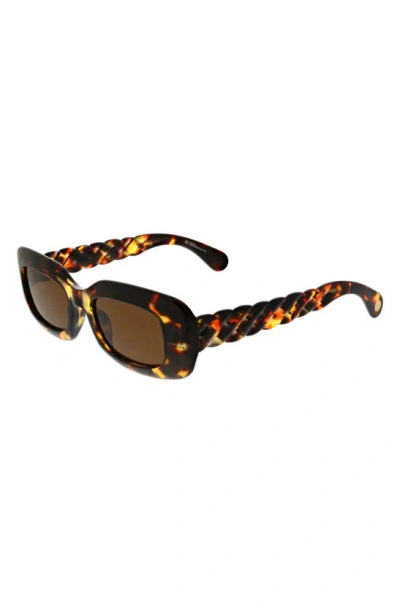 Shop Bcbg 49mm Twist Oval Sunglasses In Tortoise