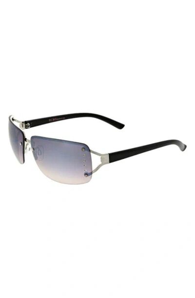 Bcbg 66mm Y2k Rimless Rectangle Sunglasses In Silver