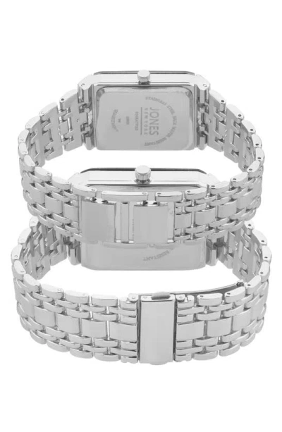 I Touch Jones New York Two-piece Diamond Accent Bracelet Watch His & Hers Set In Silver