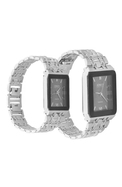 I Touch Jones New York Two-piece Diamond Accent Bracelet Watch His & Hers Set In Silver