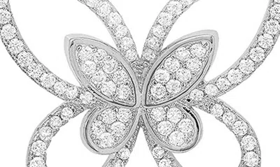 Queen Jewels Butterfly Cz Pendant Necklace In Silver